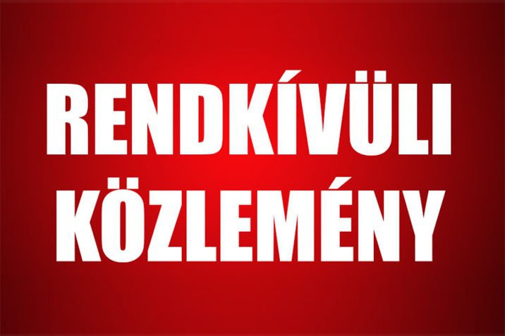 rendkívűli közlemény